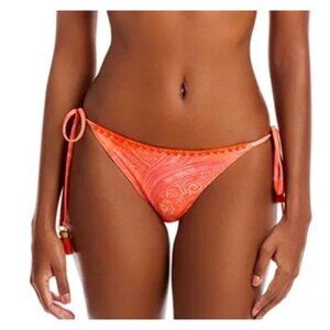 Ramy Brook Sz M Bikini Bottoms Candy Swimsuit Orange Pink Side Tie New